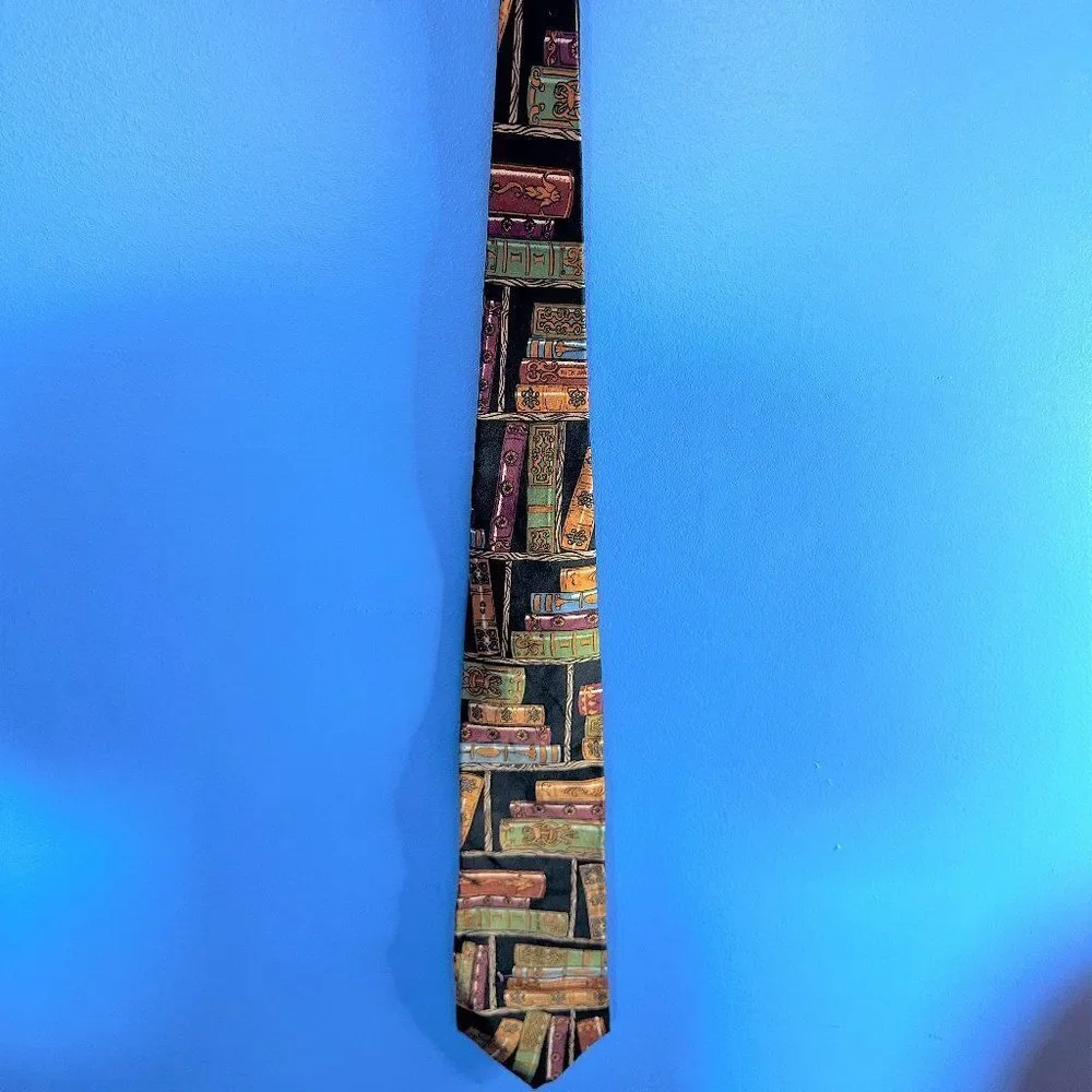 Nick & Nora Originals 100% Silk Tie Book Theme Novelty Reading Literature Gift